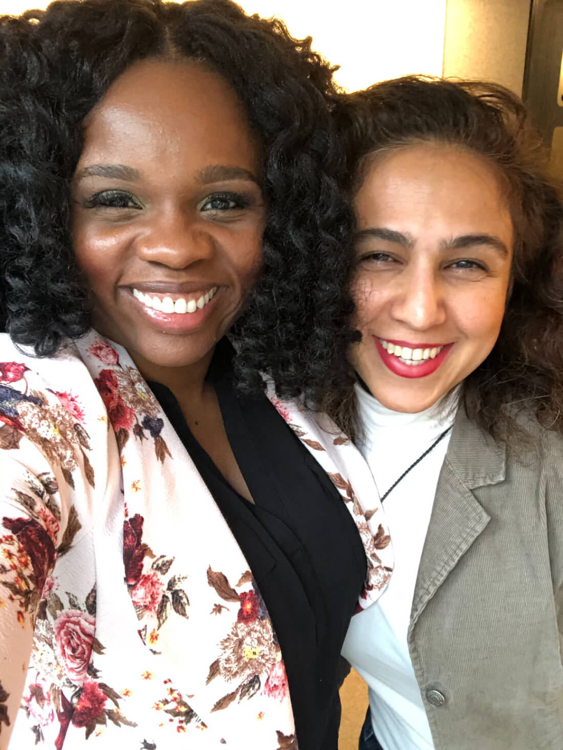 Local Purse founders Lola Akinmade Åkerström and Sara Mansouri taking a selfie